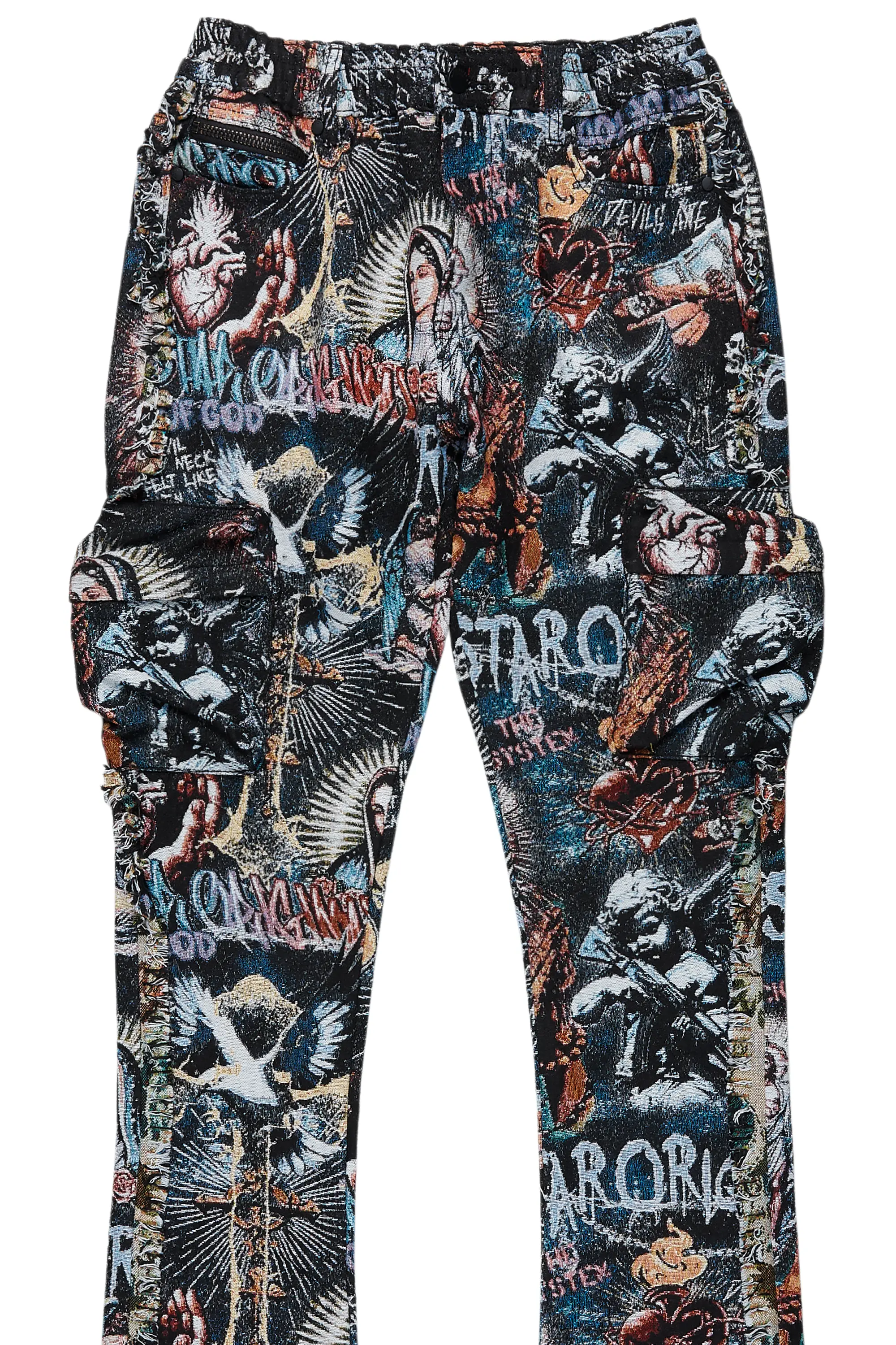 Dalai Multi Stacked Tapestry Flare Jean
