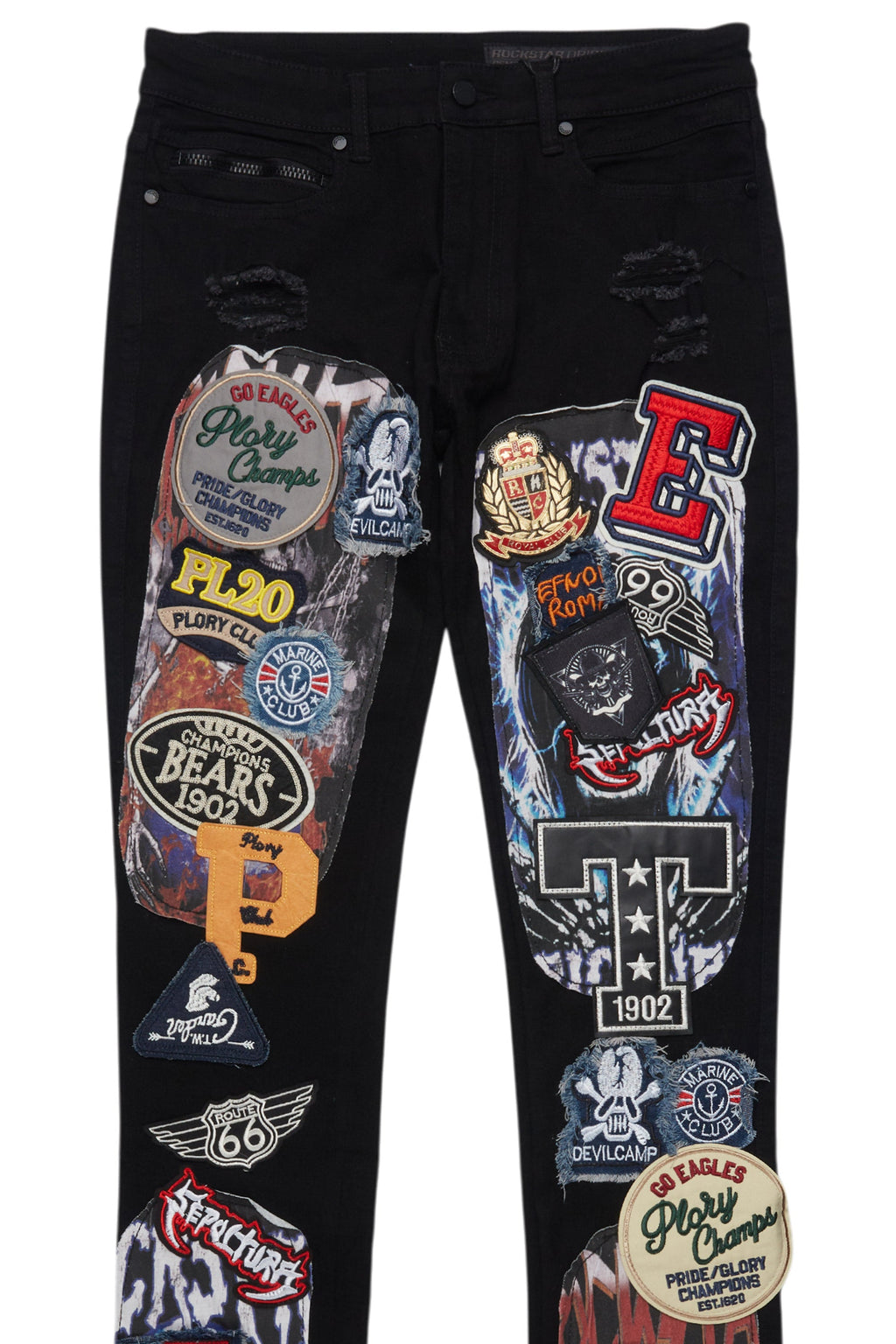 Espen Jet Black Stacked Flare Jean