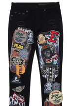 Espen Jet Black Stacked Flare Jean