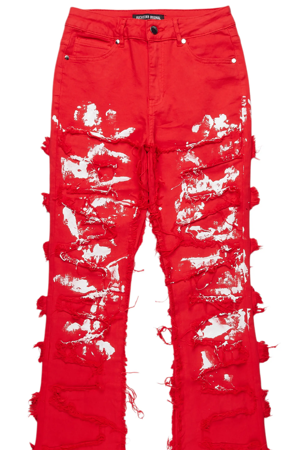 Kristen Red Painted Stacked Jean