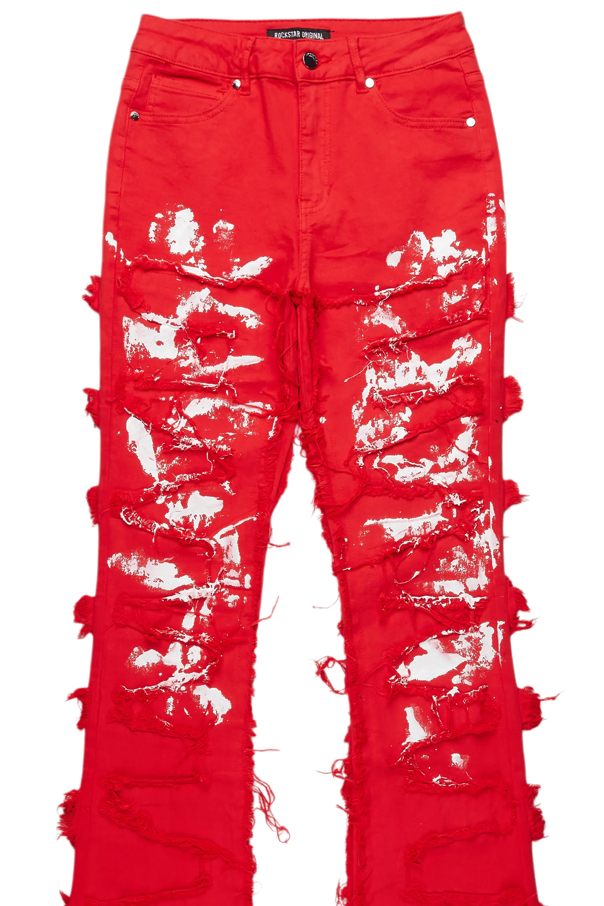 Kristen Red Painted Stacked Jean
