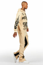 Amos Beige Hoodie/Baggy Track Pant Set