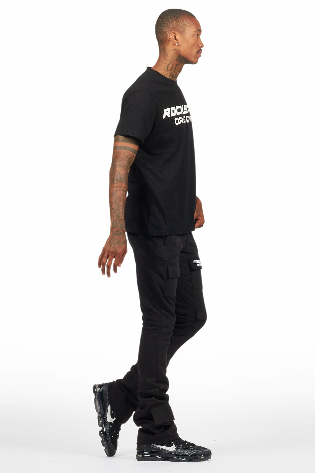 Connor Black T-Shirt/Stacked Flare Track Set