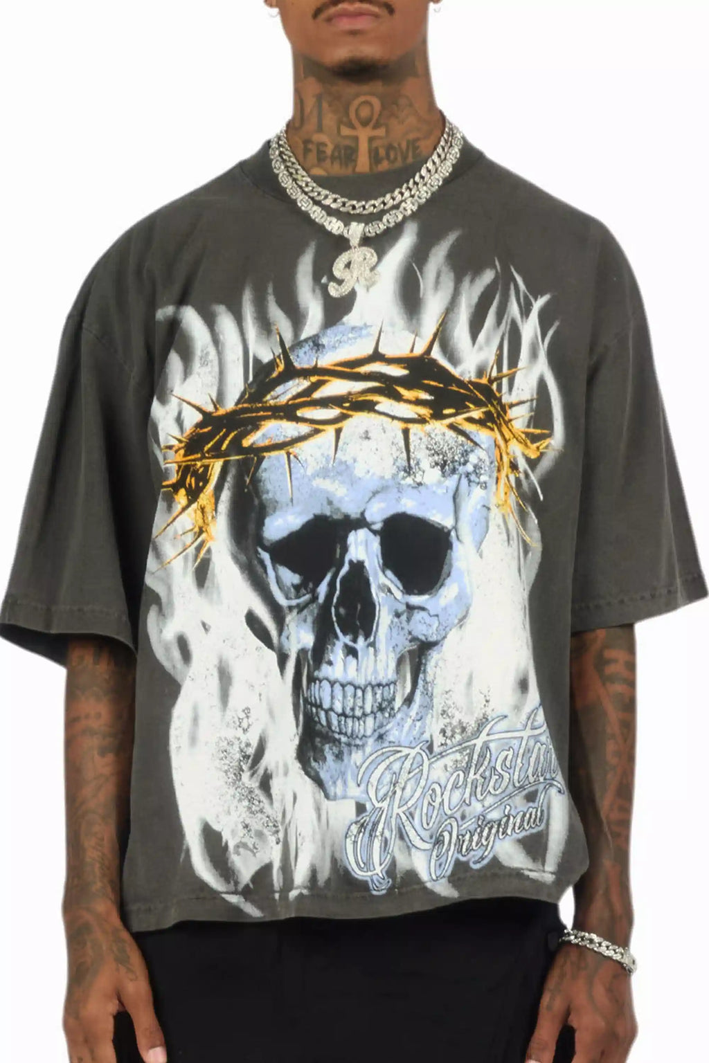 Blaise Charcoal/Multi Oversized Graphic T-Shirt