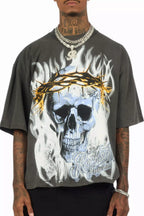 Blaise Charcoal/Multi Oversized Graphic T-Shirt