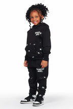 Girls Raffie Black Hoodie Jogger Set