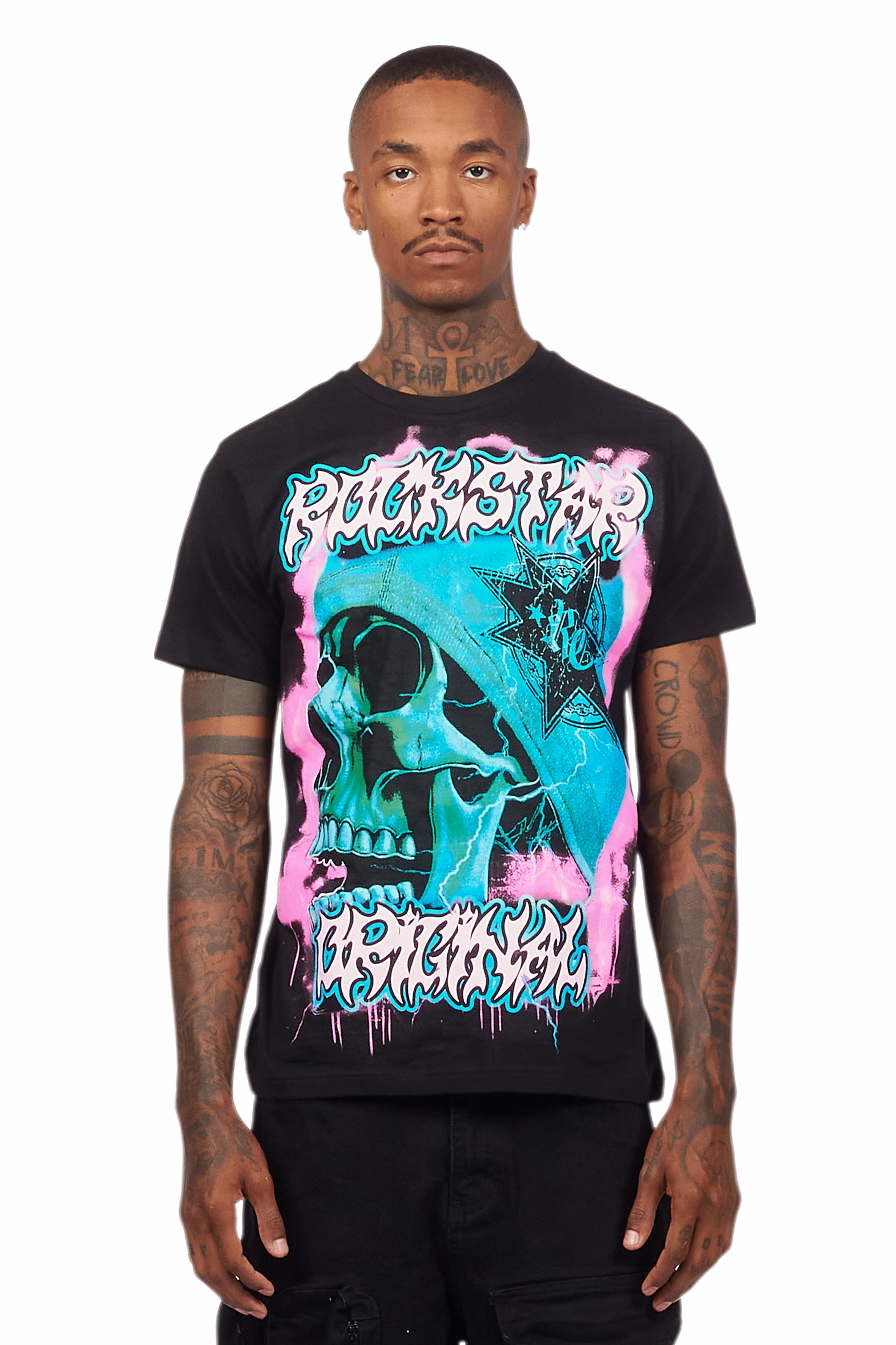 Omari Black Graphic T-Shirt