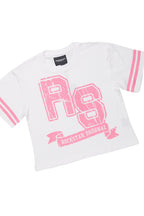 Girls Tenita White/Pink Short Set