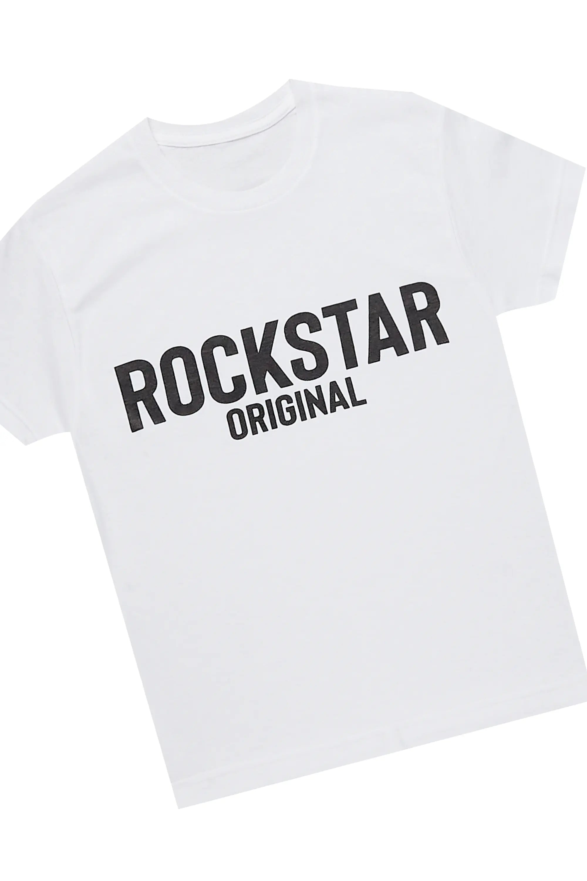 Boys Sana White/Black T-Shirt Cargo Short Set