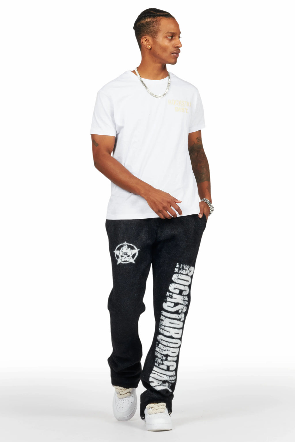 Keve Black Knitted Mohair Flare Sweat Pant