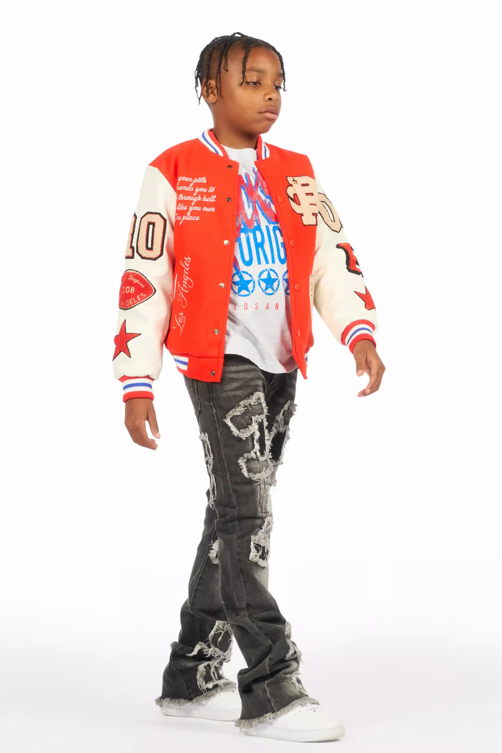 Boys Balser Orange Varsity Jacket