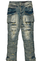 Gentry Tint Blue Stacked Flare Jean