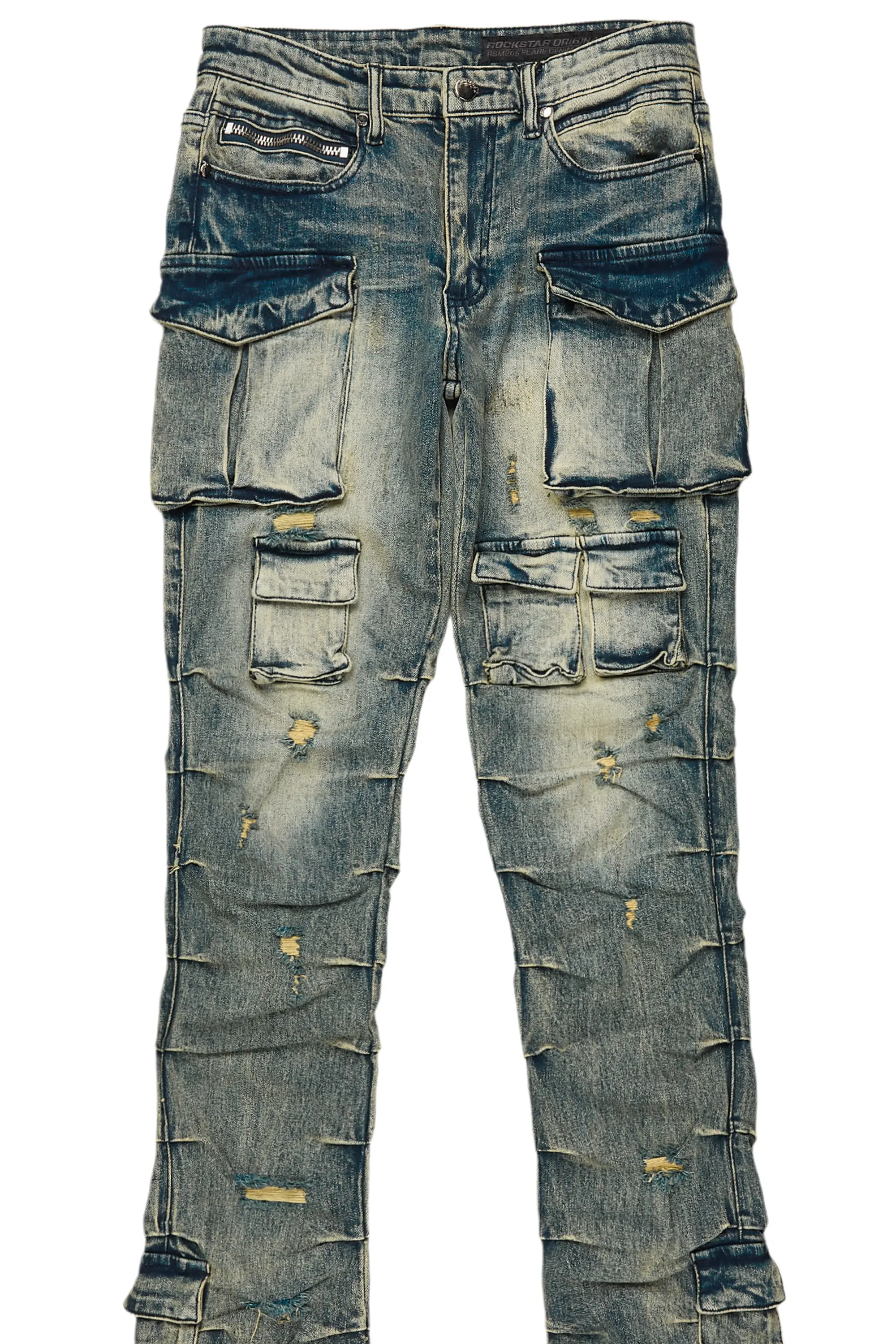 Gentry Tint Blue Stacked Flare Jean