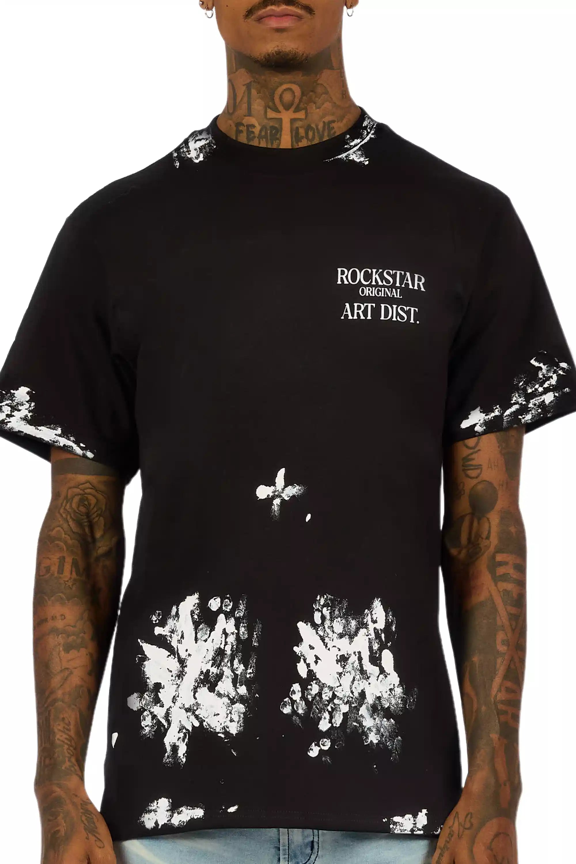 Filip Jet Black Graphic Oversized T-Shirt