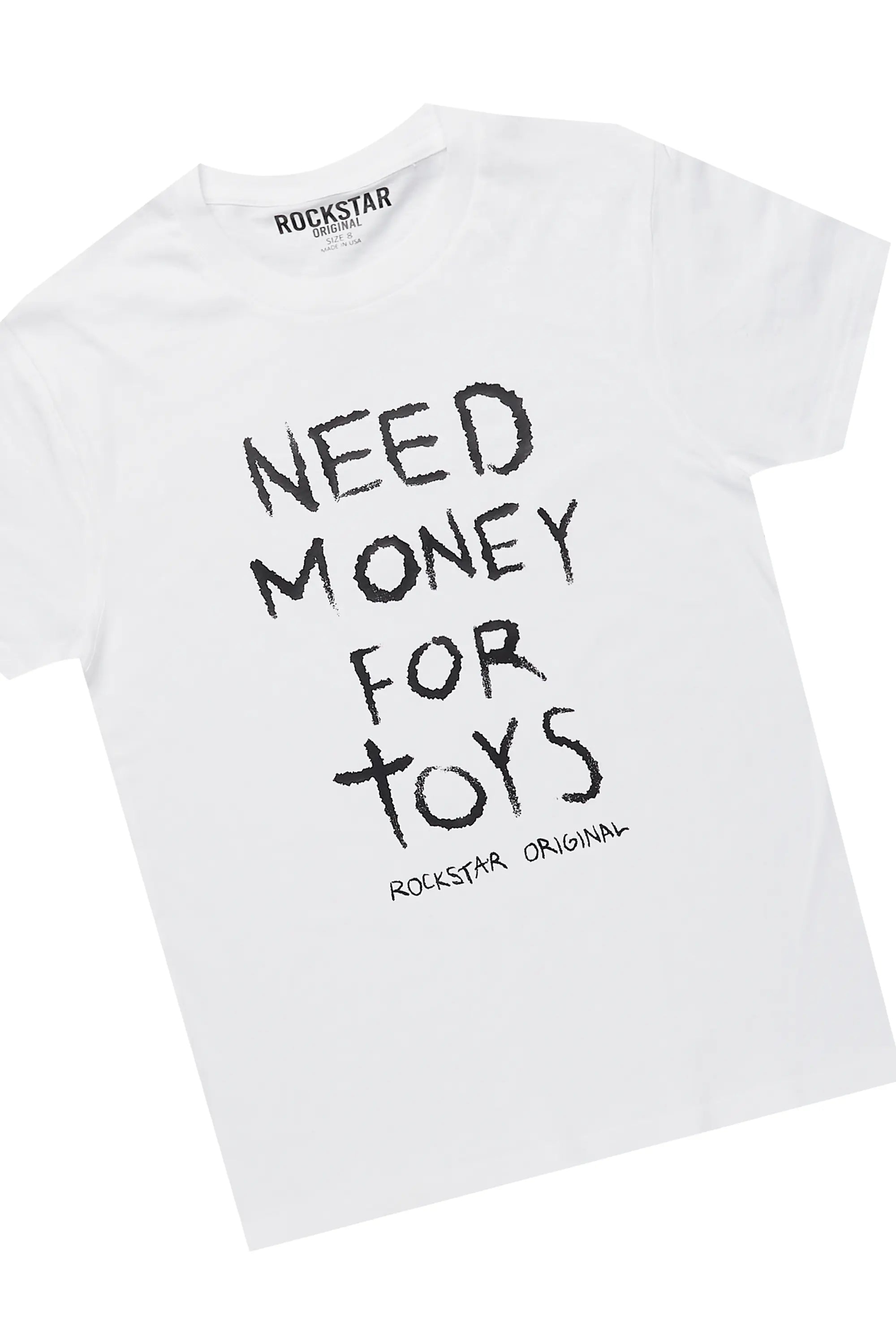 Boys White Lambo T-Shirt/Baggy Fit Jean Set