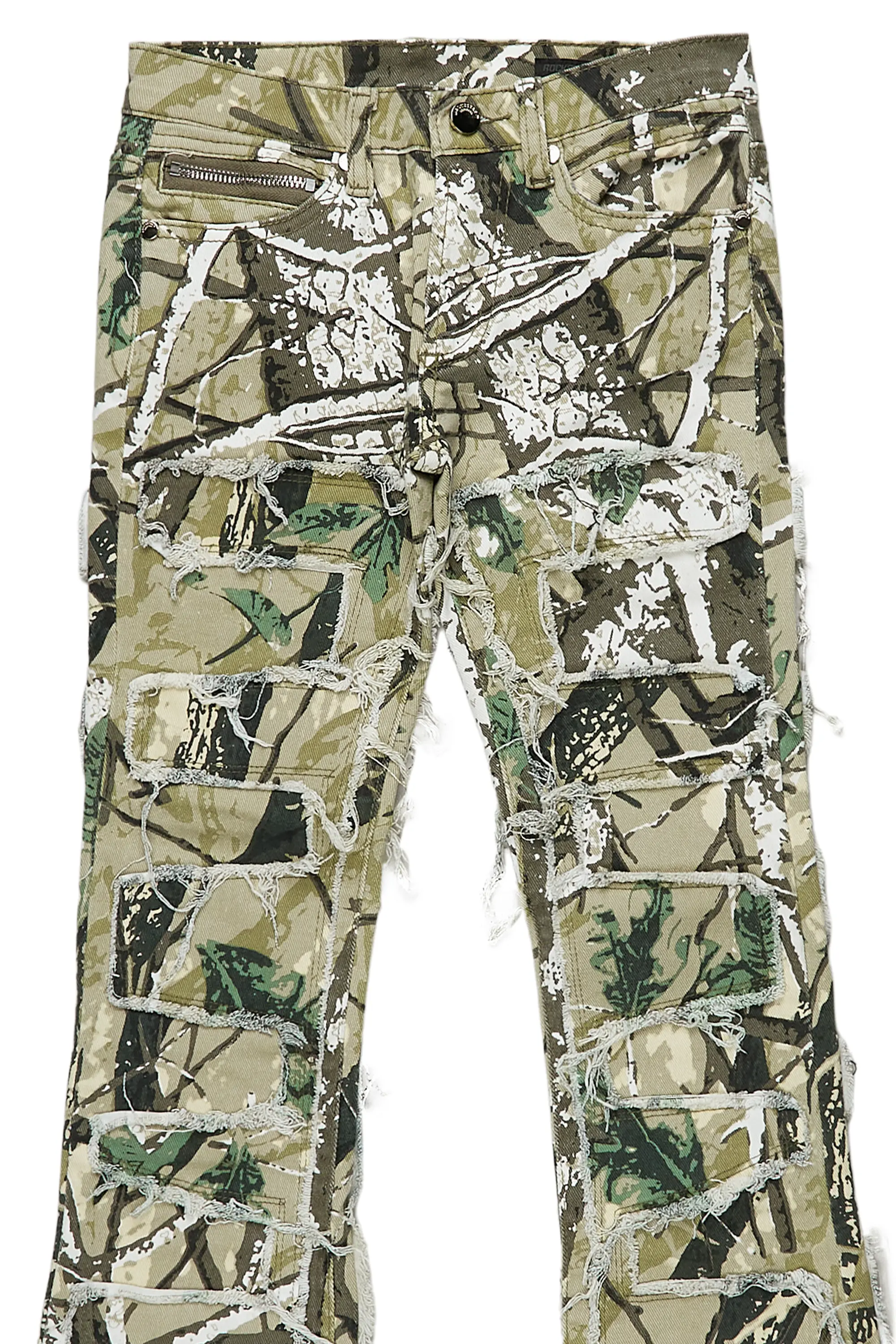 Boys Shake Camo Stacked Flare Jean