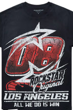 Kastell Black Oversized Distressed Graphic T-Shirt