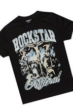 Boys Waller Black/Navy T-Shirt Short Set