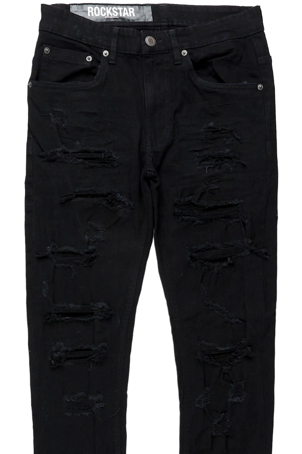 Gaines Black Ripped Slim Straight Jean