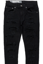 Gaines Black Ripped Slim Straight Jean