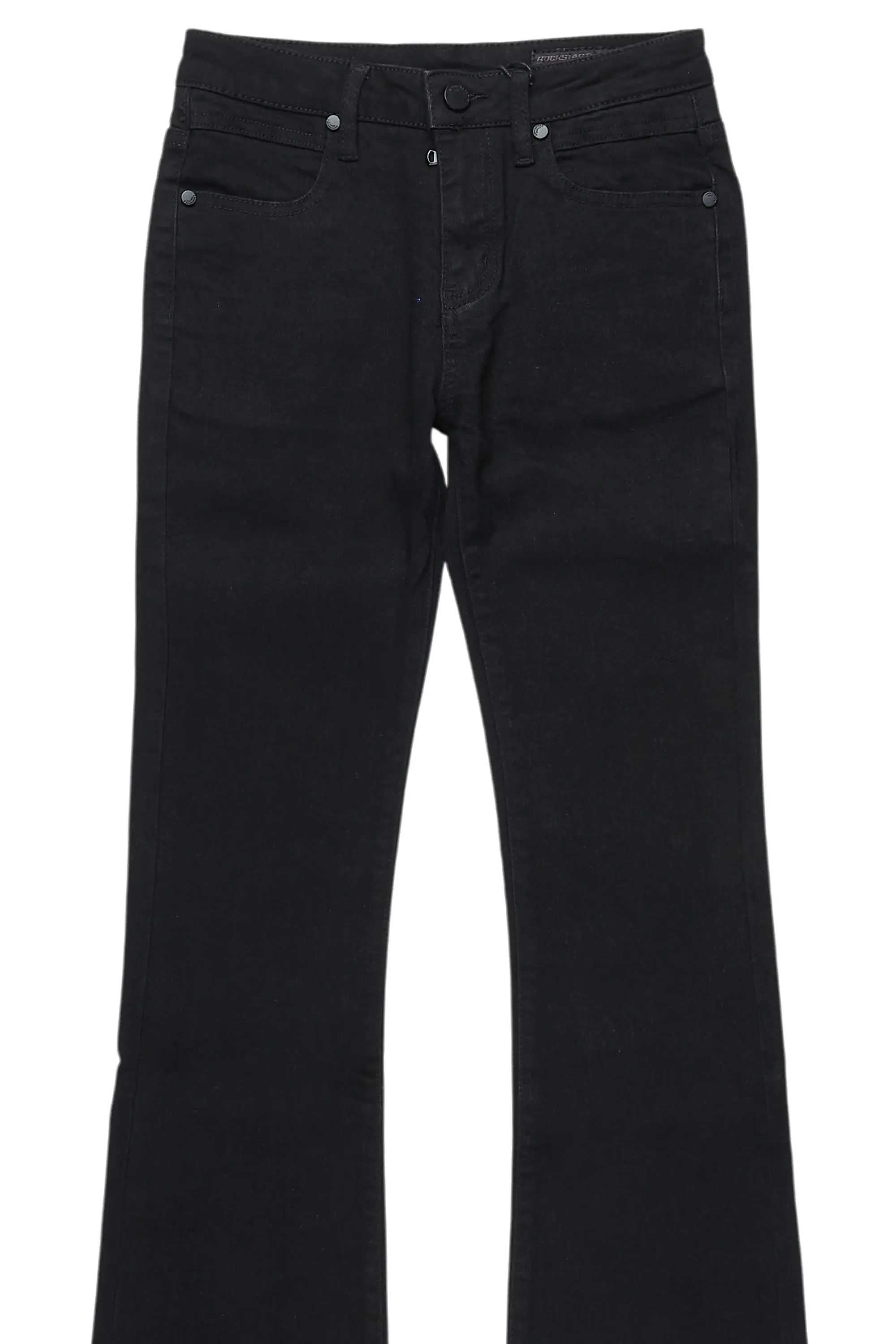 Boys Dag Jet Black Stacked Flare Jean
