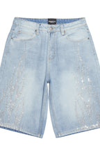 Amasa Light Blue Rhinestone Jort