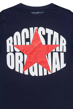 Boys Ezra 2.0 Navy/Red Graphic T-Shirt