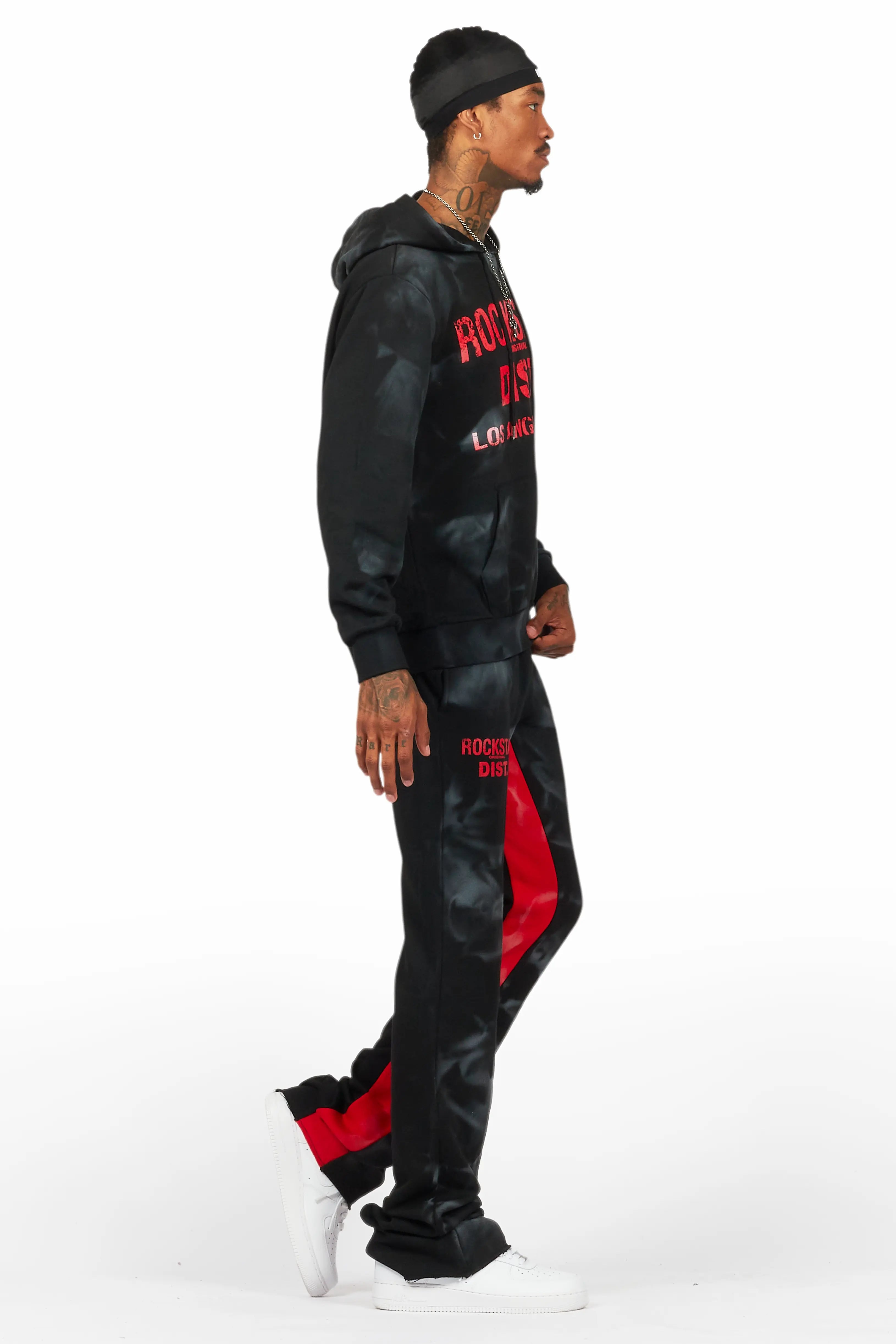 Nelly Black/Red Hoodie/Baggy Track Pant Set