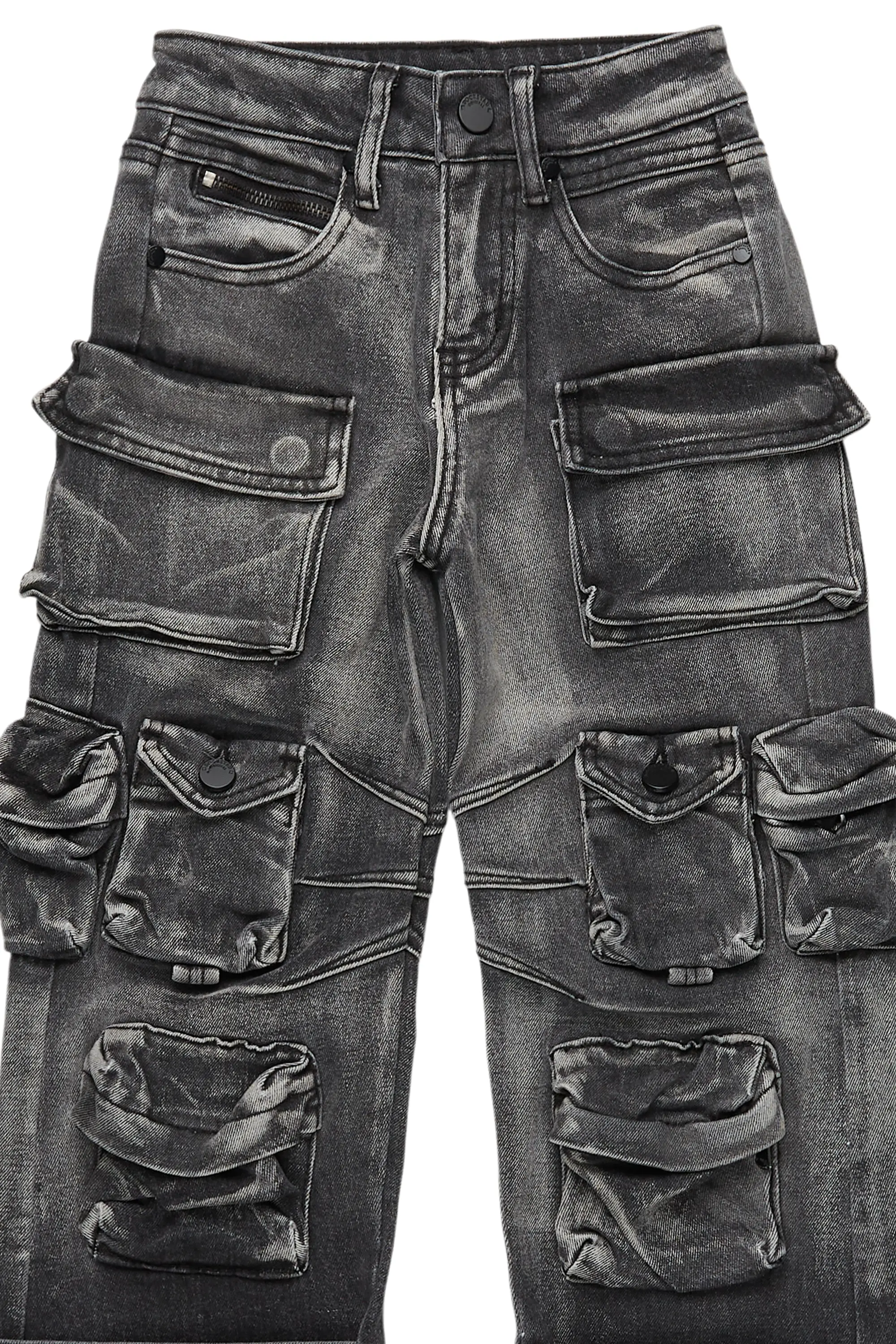 Boys Mahesh Grey Baggy Cargo Jean