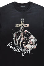 Kateo Black Graphic Oversized T-Shirt