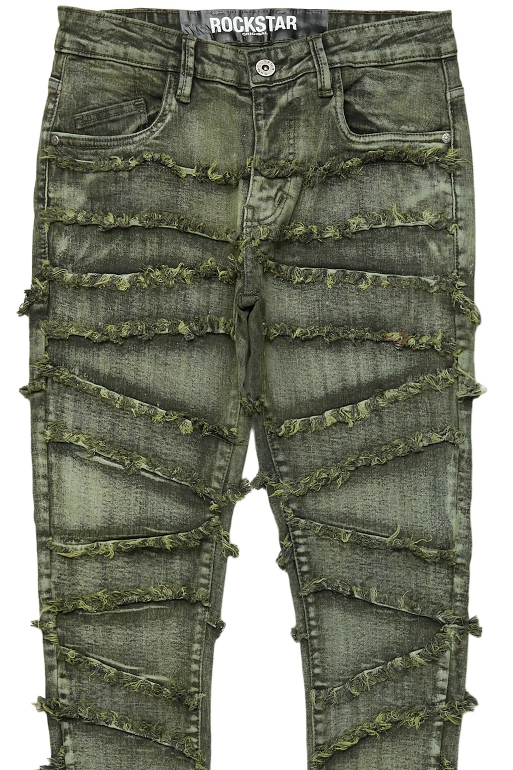 Ebrill Green Patchwork Skinny Fit Jean
