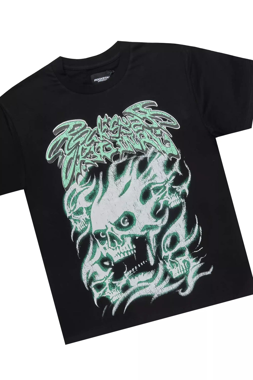 Schtupp Black Oversized T-Shirt/Stacked Flare Jean Bundle