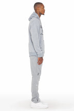 Scottie Grey/Black Paint Splatter Hoodie/Stacked Flare Pant Set