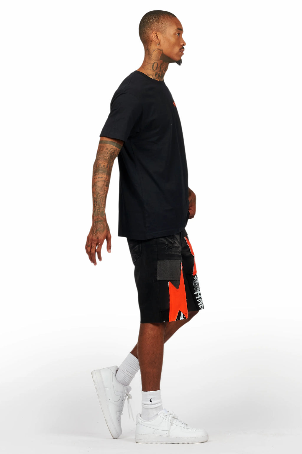 Akos Black T-Shirt/Denim Short Set