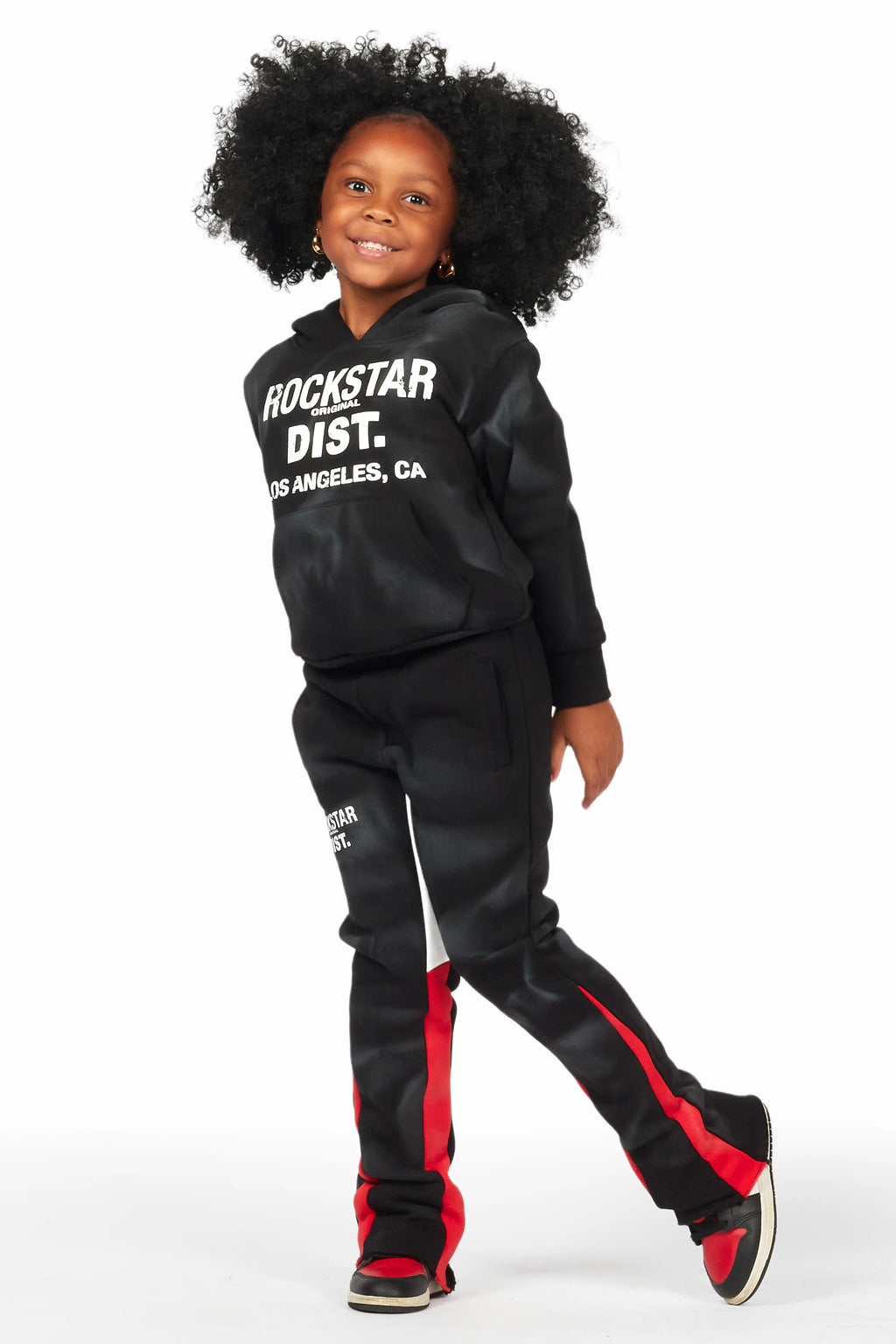 Girls Zenny Black/Red Stacked Pant Set