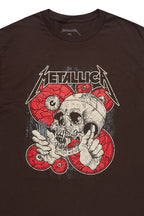 Metallica Skulls Brown/Red Graphic T-Shirt