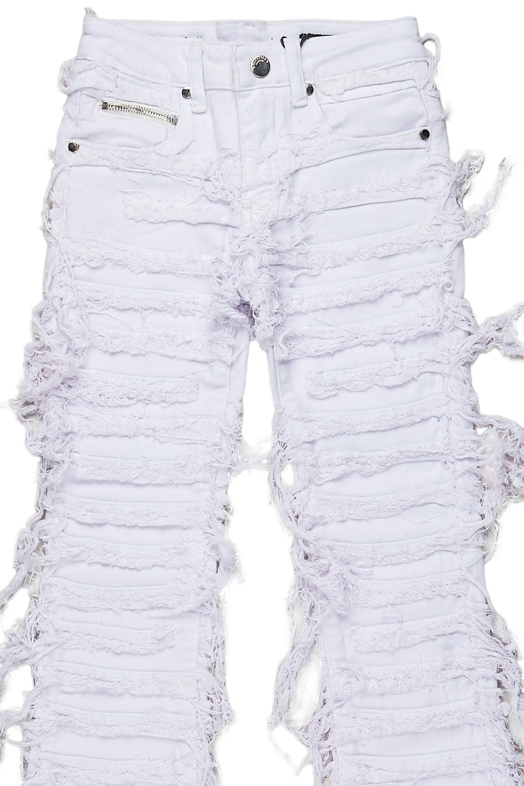 Girls Bliss White Stacked Flare Jean