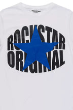 Boys Ezra 2.0 White/Royal Graphic T-Shirt