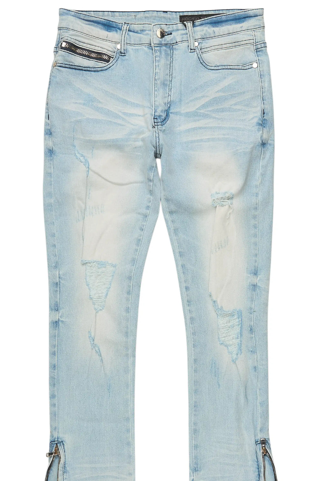 Jaymes Light Blue Stacked Flare Jean