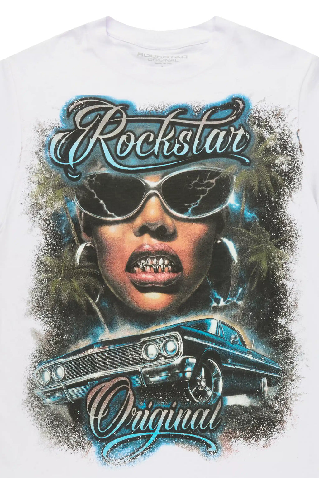 Ozair White/Multi Oversized Graphic T-Shirt