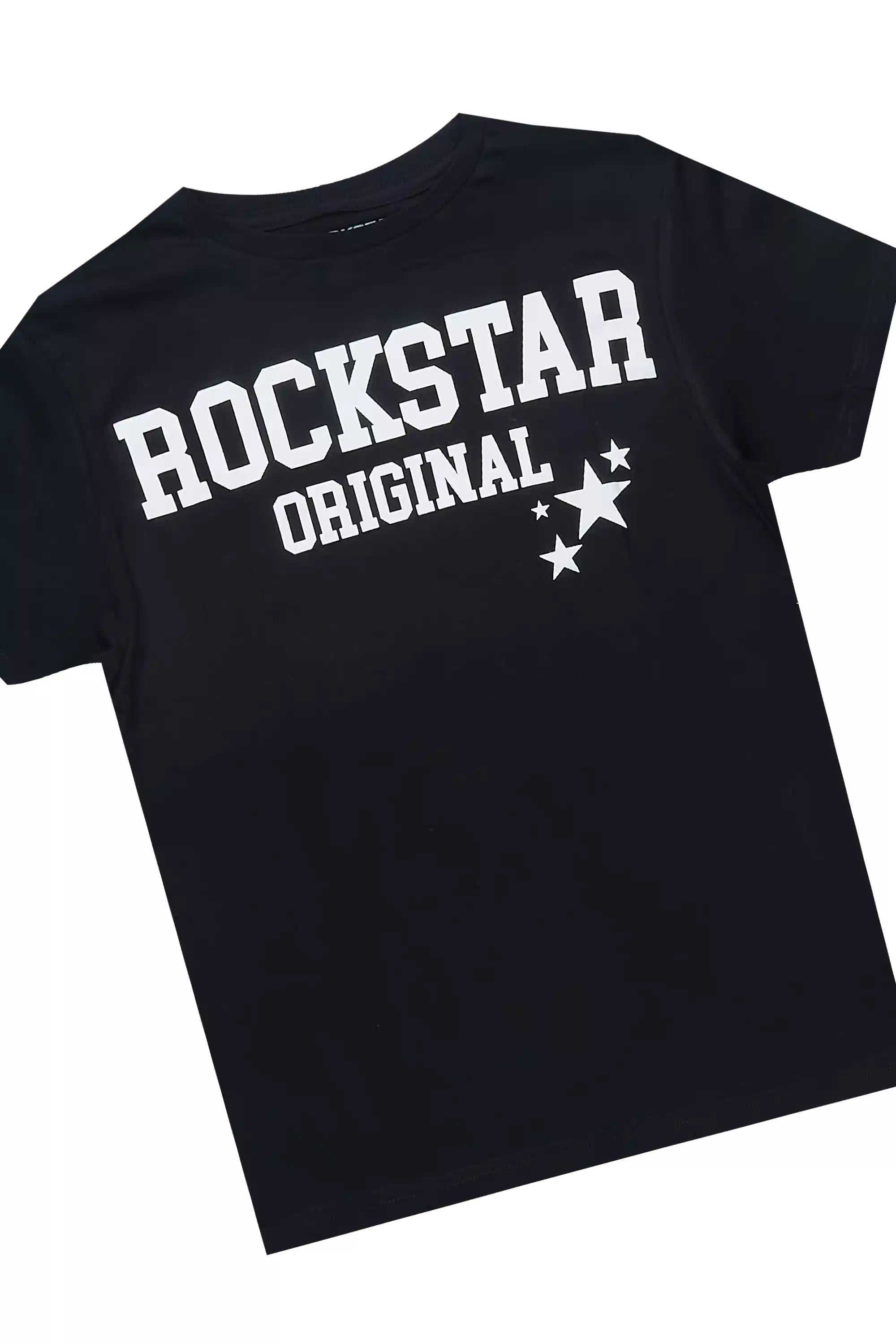 Boys Luton Black T-Shirt/Mesh Short Set