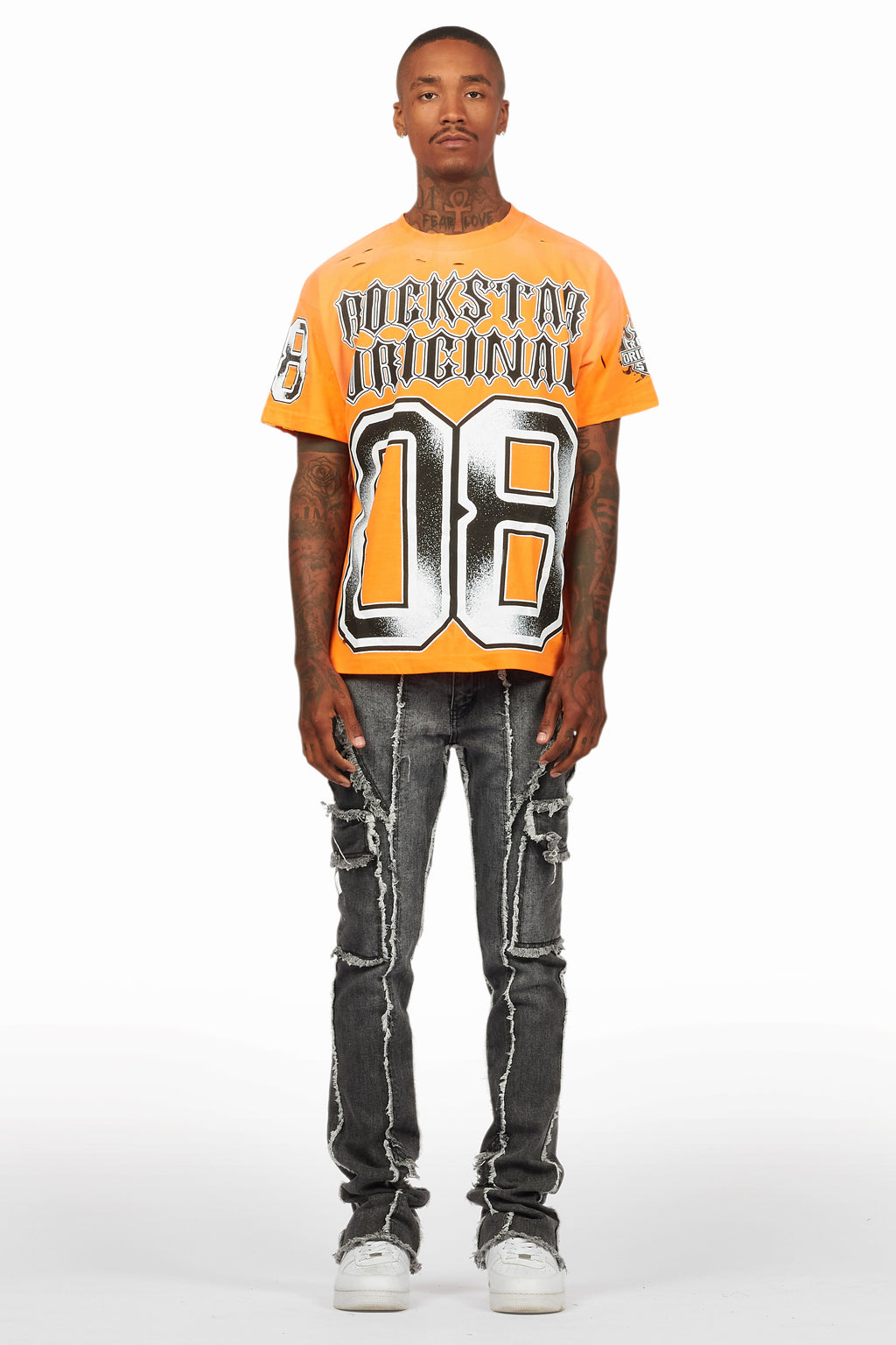 Alim Orange Oversized Graphic T-Shirt