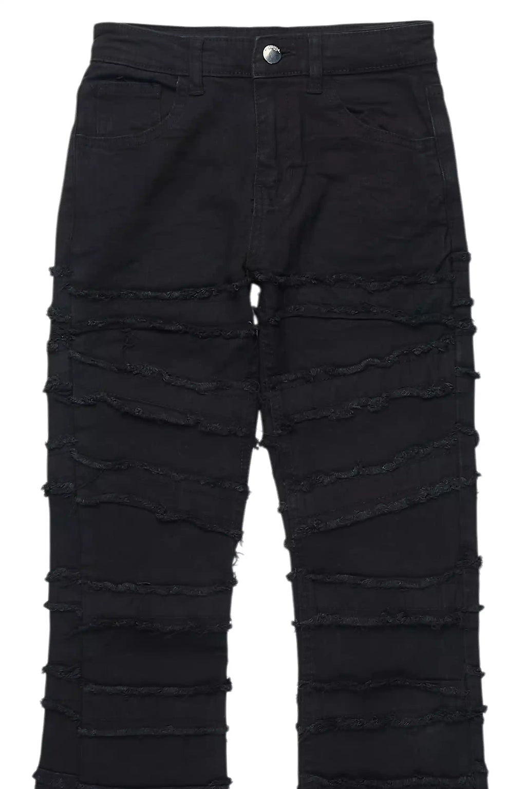 Boys Natari Black Flare Frayed Jean