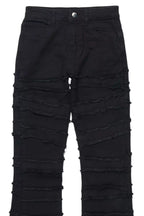 Boys Natari Black Flare Frayed Jean