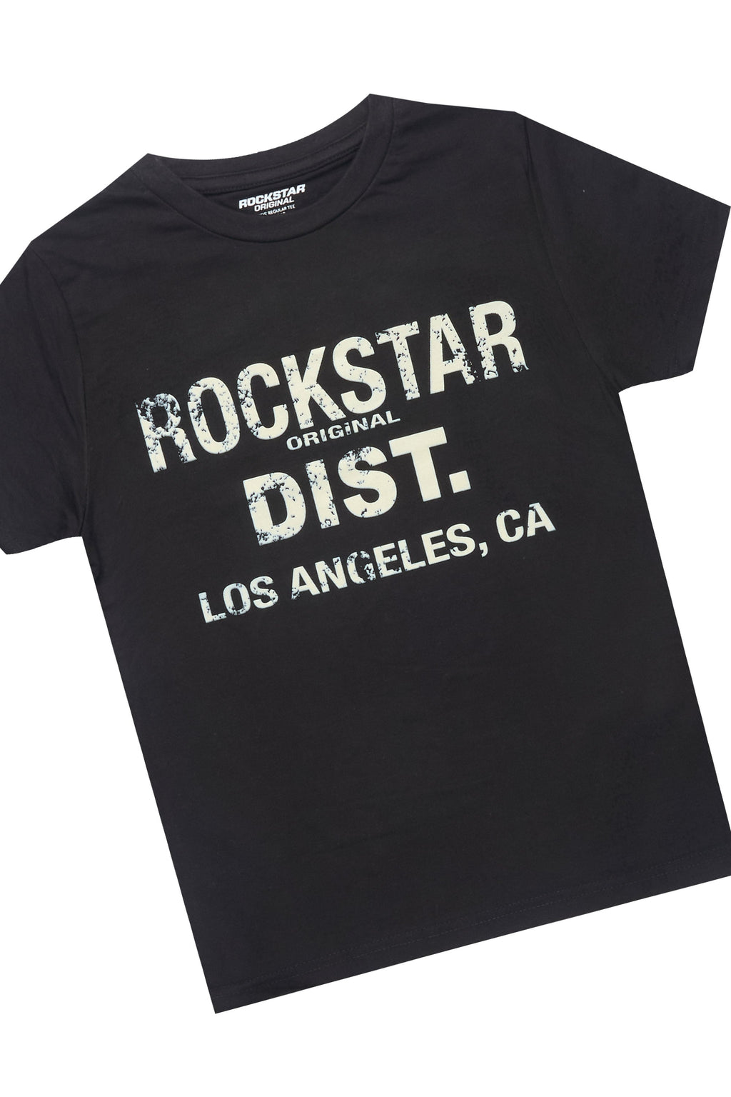 Boys Lake Black/Beige T-Shirt/Dag Dark Grey Stacked Flare Jean Set