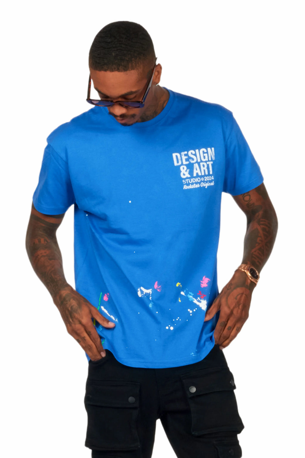 Mancha Royal/White Graphic T-Shirt