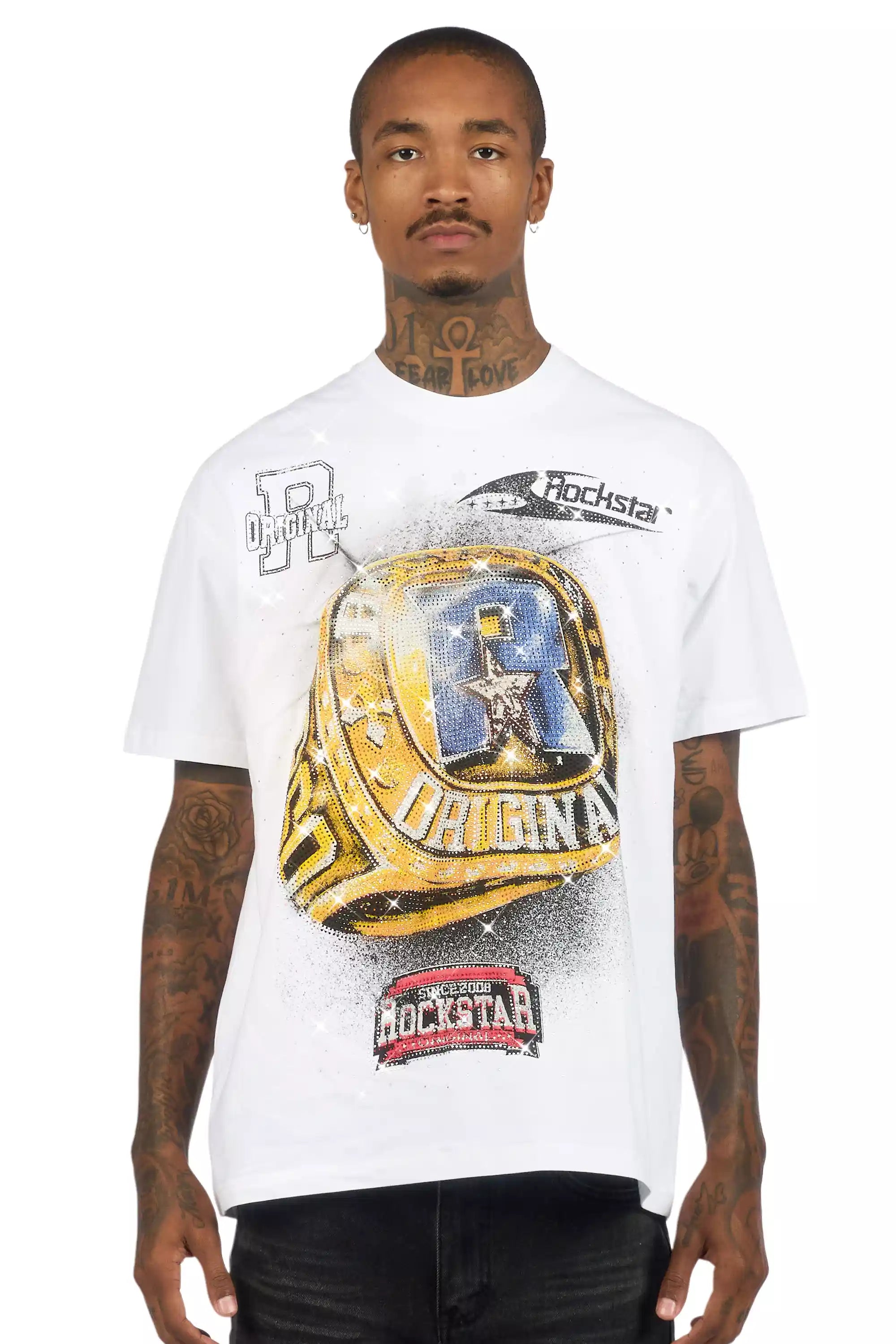 Champ White Graphic Rhinestone T-Shirt
