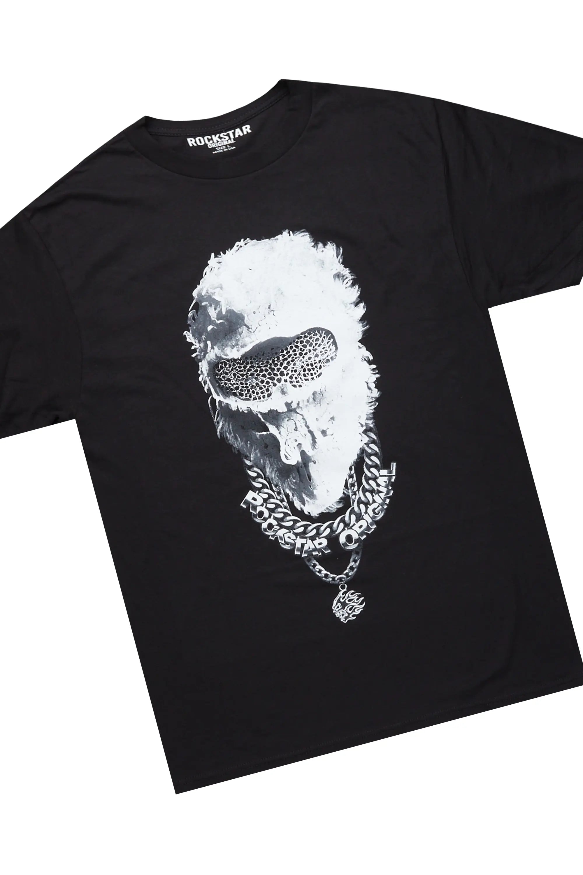 Ponce Black T-Shirt & Shake Grey Stacked Flare Jean Bundle