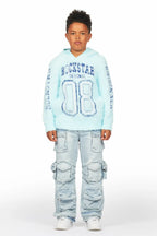 Boys Mahesh Blue Baggy Cargo Jean