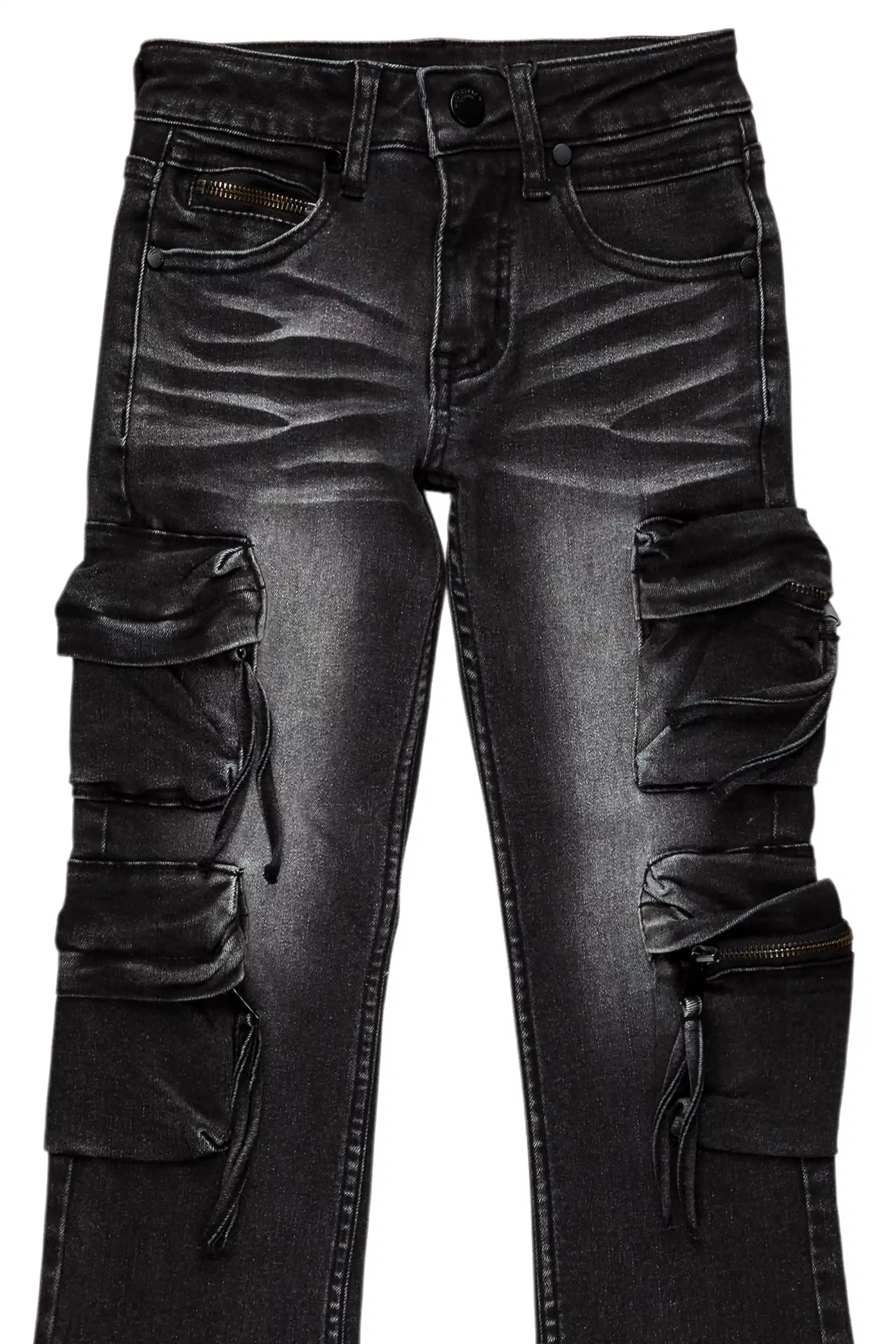 Boys Rodion Dark Grey Slim Fit Cargo Jean